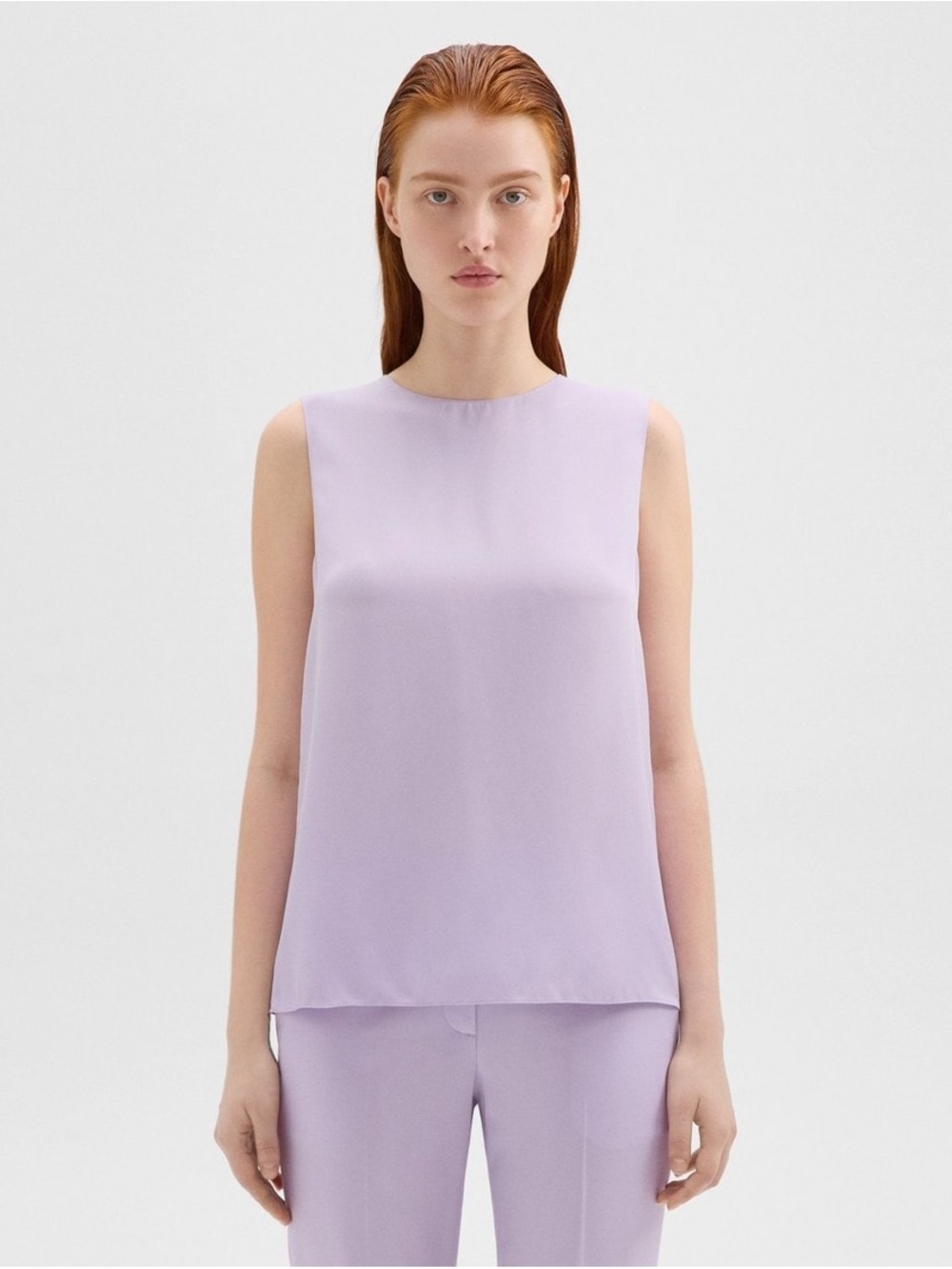 Theory Shell Top in Silk Georgette 
Lilac Sky - Picture 3 of 5